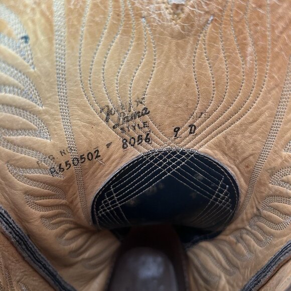 Tony Lama Gold Label Vintage Blue Gray Cowboy Boots Mens 9 D - Picture 6 of 12